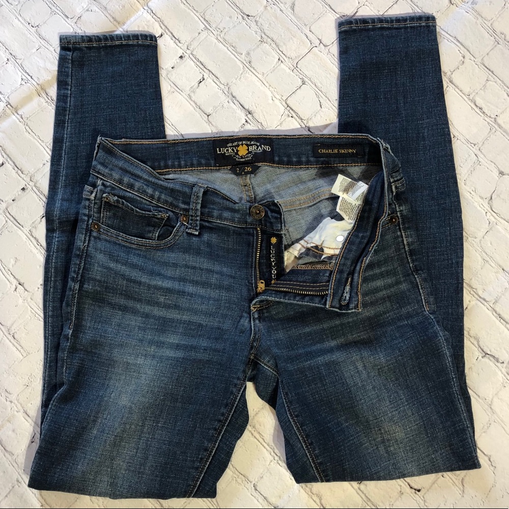 Lucky Brand Charlie Skinny Jeans Med Wash Sz 2/26